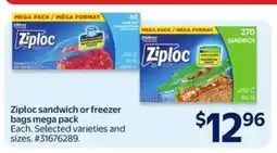 Walmart Ziploc Sandwich or Freezer Bags Mega Pack offer