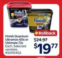 Walmart Finish Quantum Ultramax 60s or Ultimate 72s offer