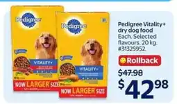 Walmart Pedigree Vitality Dry Dog Food offer