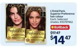 Walmart L'Oreal Paris Superior Preference Hair Colour offer