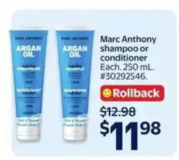 Walmart Marc Anthony shampoo or conditioner offer