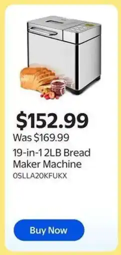 Walmart 19-in-1 2LB Bread Maker Machine offer