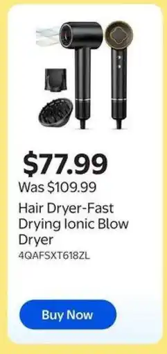 Walmart Hair Dryer-Fast Drying Ionic Blow Dryer offer