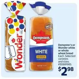 Walmart Dempster's or Wonder White or Whole Wheat Bread offer