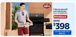 Walmart 6-Burner gas grill with slide burner offer
