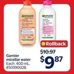 Walmart GARNIER MICELLAR WATER offer
