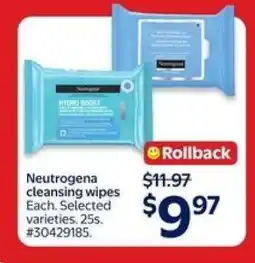 Walmart Neutrogena cleansing wipes offer