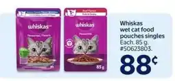 Walmart Whiskas wet cat food pouches singles offer
