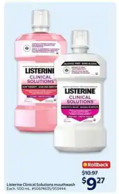 Walmart Listerine Clinical Solutions Mouthwash offer