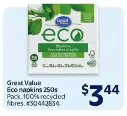 Walmart Great Value ECO napkins 250s offer