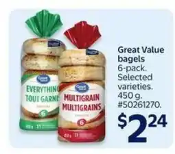 Walmart Great Value Bagels offer