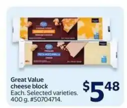 Walmart Great Value Cheese Block offer