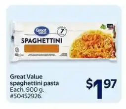 Walmart Great Value spaghettini pasta offer