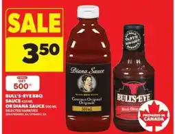Real Canadian Superstore Bull's-Eye BBQ Sauce or Diana Sauce offer
