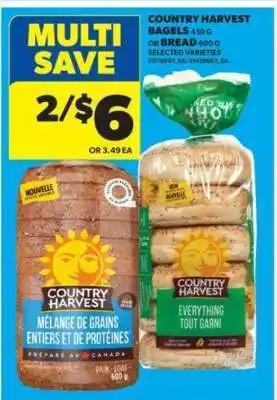 Real Canadian Superstore Country Harvest Bagels or Bread offer