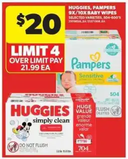 Real Canadian Superstore Huggies, Pampers 9x/10x Baby Wipes offer