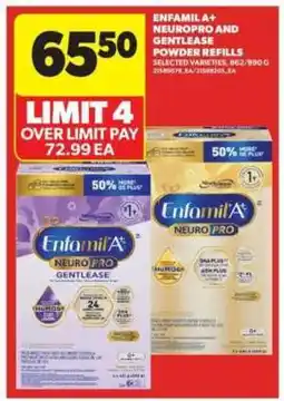 Real Canadian Superstore Enfamil A+ NeuroPro and Gentlease Powder Refills offer