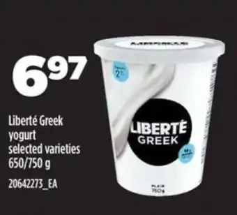 Real Canadian Superstore Liberté Greek Yogurt offer