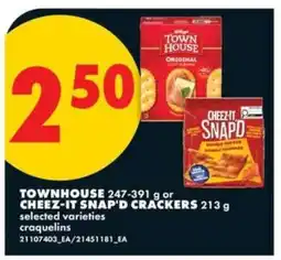 No Frills TOWNHOUSE or CHEEZ IT SNAP'D CRACKERS offer