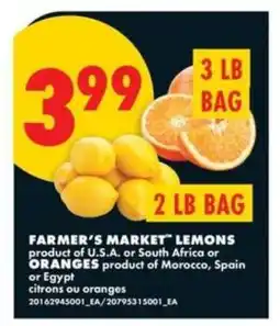 No Frills FARMER'S MARKET LEMONS or ORANGES offer