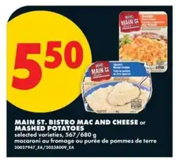 No Frills MAIN ST BISTRO MAC AND CHEESE or MASHED POTATOES offer