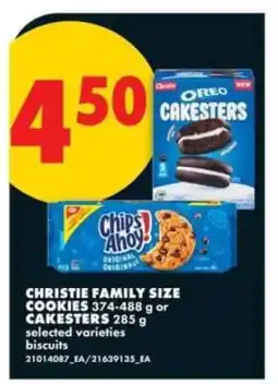 No Frills Christie Family Size Cookies or Cakesters offer