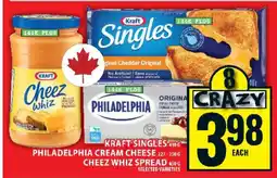 Food Basics Kraft Singles, Philadelphia Cream Cheese, Cheez Whiz Spread offer