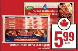 Food Basics SCHNEIDERS OR MAPLE LEAF BACON offer