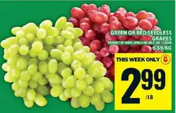 Food Basics GREEN or RED SEEDLESS GRAPES offer