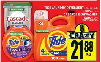 Food Basics Tide Laundry Detergent, Pods, Cascade Dishwasher Tabs offer