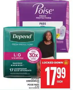 Food Basics Depend Underwear / Poise Pads offer