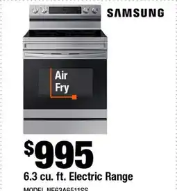 Home Depot 6.3 cu. ft. electric range offer