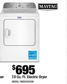Home Depot 7.0 cu. ft. electric dryer offer