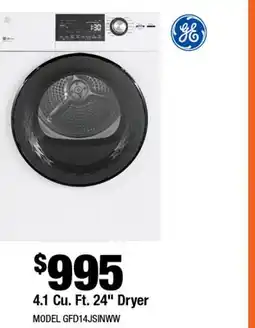 Home Depot 4.1 cu. ft. 24 dryer offer