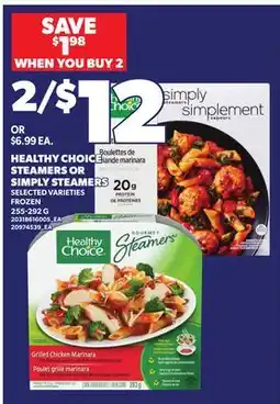 Independent City Market HEALTHY CHOICE STEAMERS OR SIMPLY STEAMERS offer