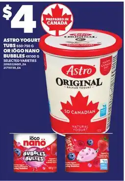 Independent City Market ASTRO YOGURT TUBS 650-750 OR IÖGO NANO BUBBLES offer