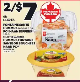 Independent City Market FONTAINE SANTÉ HUMMUS 260/283 G OR PC NAAN DIPPERS offer