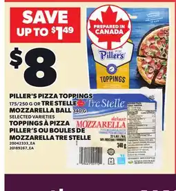 Independent City Market PILLER'S PIZZA TOPPINGS 175/250G TRE STELLE MOZZARELLA BALL offer