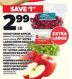 Independent City Market HONEYCRISP APPLES, PC EXTRA LARGE GREEN SEEDLESS GRAPES OR PC EXTRA LARGE RED SEEDLESS GRAPES offer