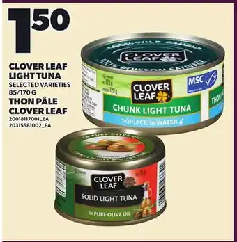 Independent City Market CLOVER LEAF LIGHT TUNA, 85/170 G offer