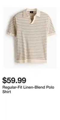 H&M Regular-Fit Linen-Blend Polo Shirt offer