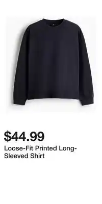 H&M Loose-Fit Printed Long-Sleeved Shirt offer