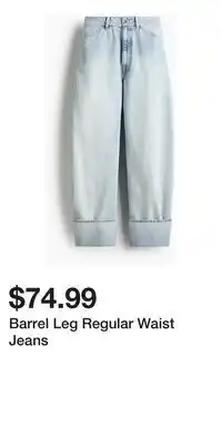 H&M Barrel Leg Regular Waist Jeans offer