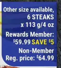 M & M Food Market 6 STEAKS offer