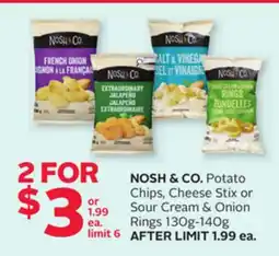 Rexall NOSH & CO. Potato Chips, Cheese Stix or Sour Cream & Onion Rings offer