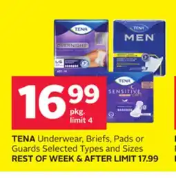 Rexall TENA Underwear, Briefs, Pads or Guards offer