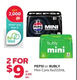Rexall PEPSI or BUBLY Mini Cans offer