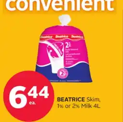 Rexall BEATRICE Skim, 1% or 2% Milk offer