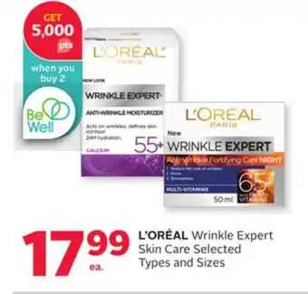 Rexall L' ORÉAL Wrinkle Expert Skin Care offer