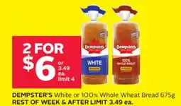 Rexall DEMPSTER'S White or 100% Whole Wheat Bread offer